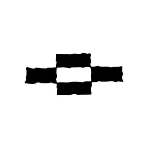 Car window vinyl decal sticker with black tribal cross and white center