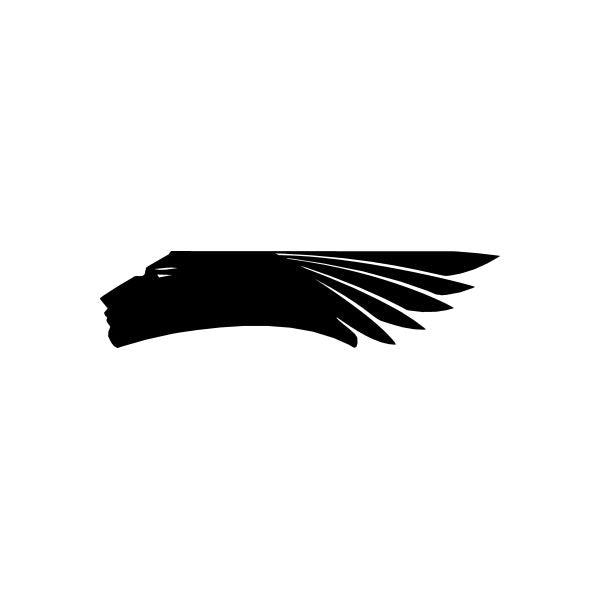 Black feather vinyl car window decal sticker