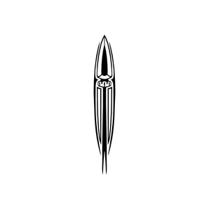 Car window vinyl decal sticker with black tribal spear/arrow design