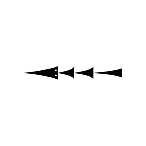 Black tribal arrow car window vinyl decal with three spear-like points