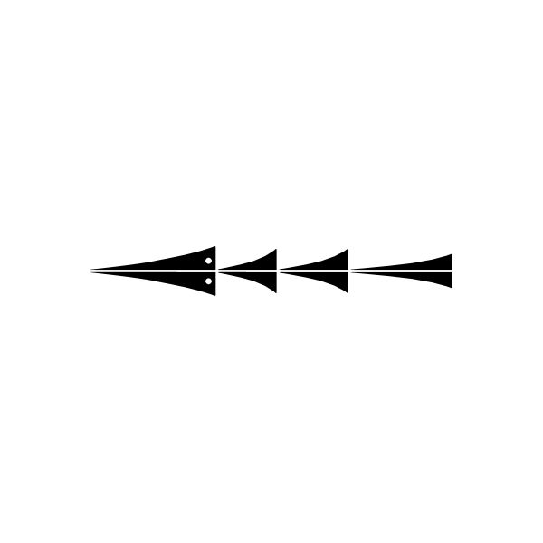 Black tribal arrow car window vinyl decal with three spear-like points