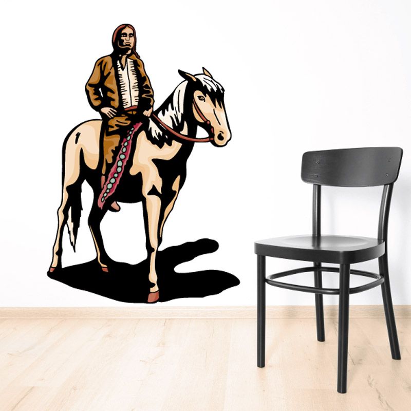 Image of Native American on Horseback Sticker