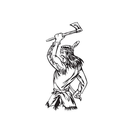 Image of Native American Swinging Hatchet Decal