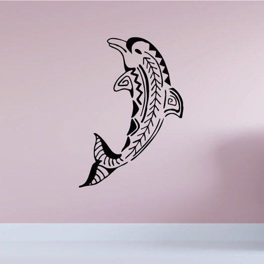 Image of Native Aztec Design Dolphin Decal