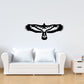 Hawk wall decal with spread wings, black and white tribal design