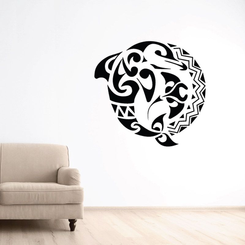 Image of Native Tribal Dolphin and Sting Ray Decal