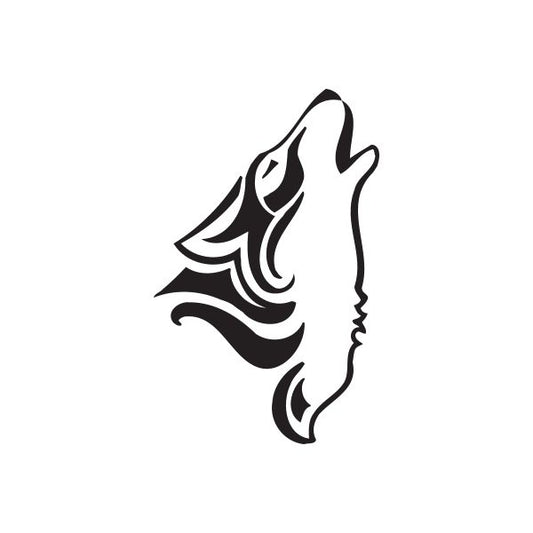 Image of Native Wolf Howling Decal