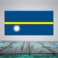 Nauru flag sticker with blue field, yellow stripe, and white star