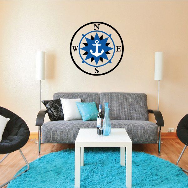 Image of Nautical Compass Printed Die Cut Decal