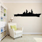 Navy cruiser ship wall decal with black silhouette