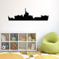 Navy frigate silhouette decal, dark navy ship outline