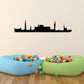 Navy transport ship silhouette decal with long hull and masts