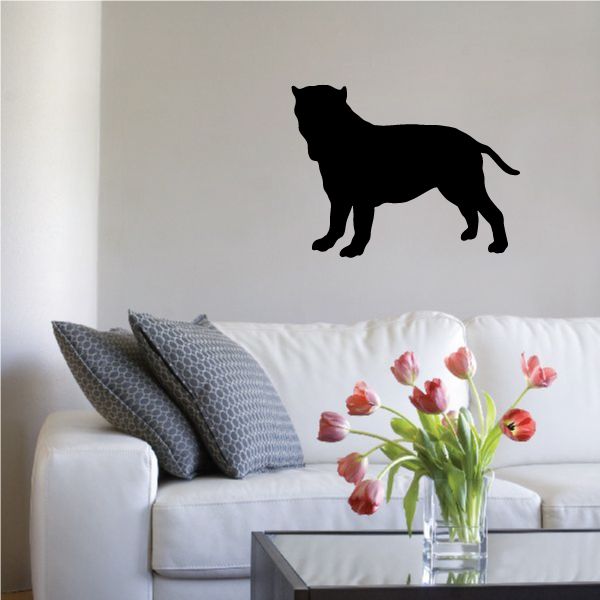 Neapolitan Mastiff decal with black dog silhouette standing on a wall