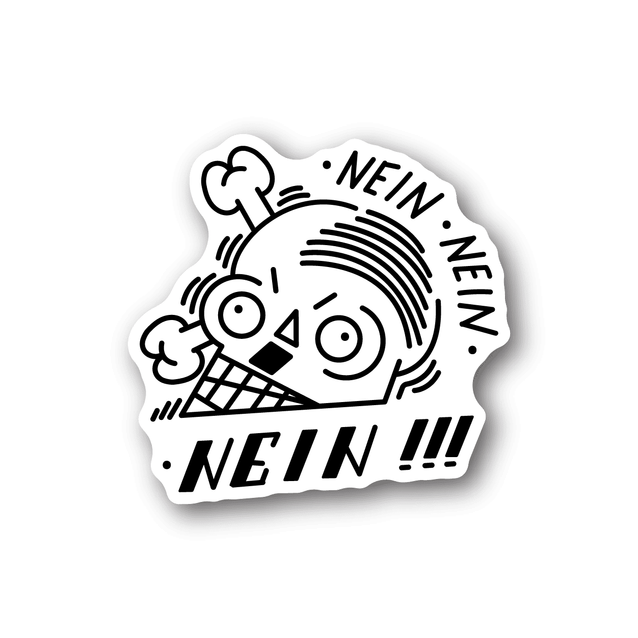 Image of Nein Nein Nein Hitler Skull Sticker