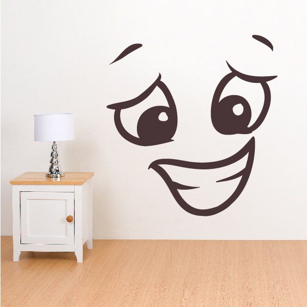 Image of Nervous Face Expression Wall Decal - Vinyl Decal - Car Decal - Idcolor057