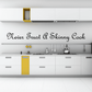 Black script wall decal reading 'Never Trust A Skinny Cook'