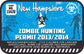 Blue zombie hunting permit sticker: New Hampshire, No. 13420