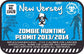New Jersey zombie hunting permit sticker, blue badge with Permit No. 13420 text