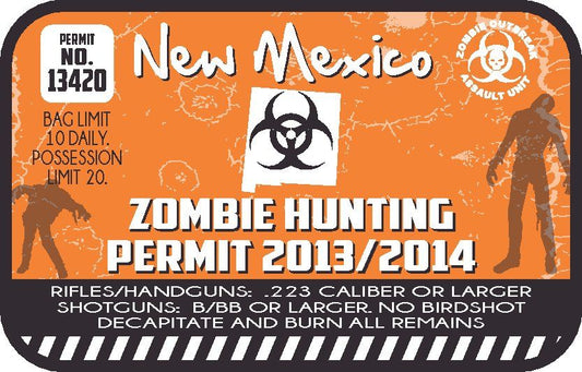 Image of New Mexico Zombie Hunting Permit Sticker