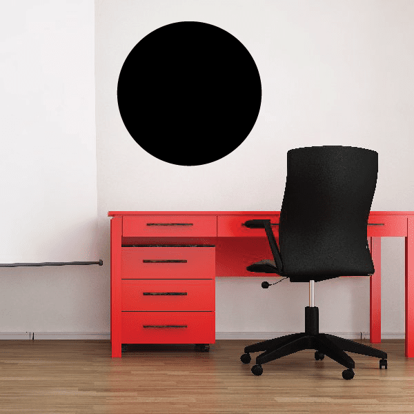 Black circular moon wall decal sticker