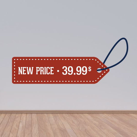 Image of New Price 39.99 Retail Discount Sign Wall Decal - Vinyl Decal - Car Decal - Idcolor042