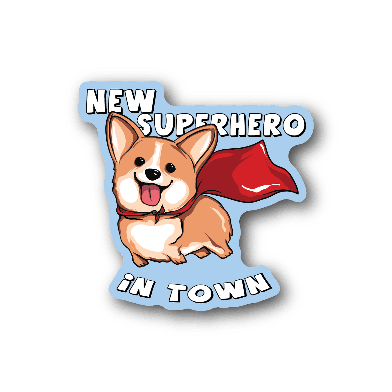 Image of New Superhero in Town Corgi Sticker