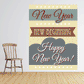 New Year New Beginning sticker with “Happy New Year!” and decorative stars banner
