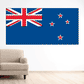New Zealand flag sticker, rectangular blue design with Union Jack and red stars