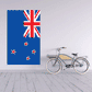New Zealand flag sticker with blue background, Union Jack, and red stars.