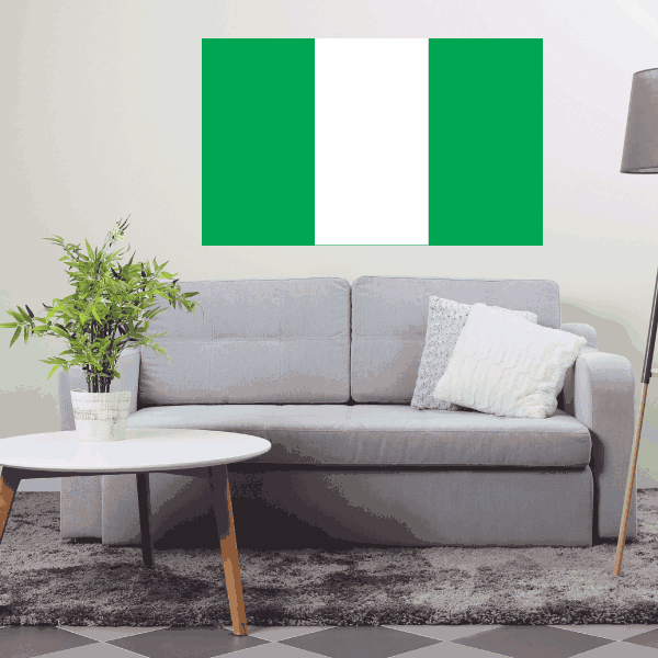 Nigeria flag sticker with green and white vertical panels