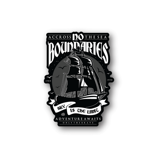 Image of No Boundaries Pirate Ship Sticker