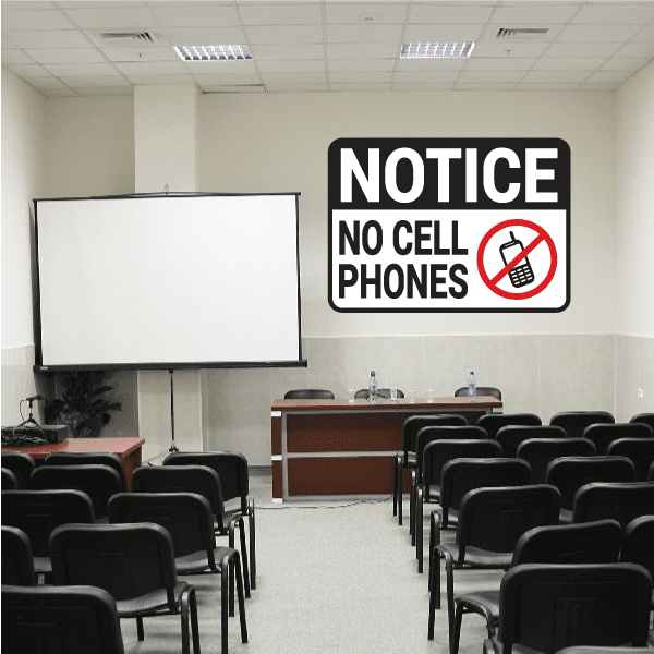 No Cell Phone Notice Sticker