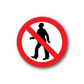 Prohibition no-people sticker with crossed human silhouette in red circle