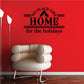Holiday quote wall decal: 'No Place Like Home' with home icon and 'for the holidays'