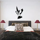 Black dove wall decal with spread wings and tail