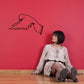 Flying dove decal with detailed wing outline in dark ink
