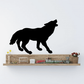 Black howling wolf wall decal silhouette