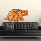 Orange cartoon nodosaurus wall sticker with small head and thick tail