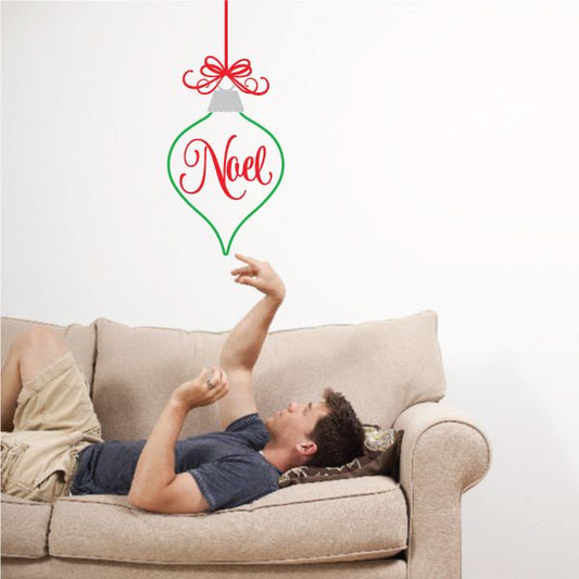 Image of Noel Ornament Outline Printed Decal