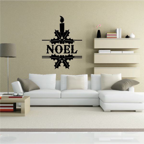 Image of Noel with Holiday Candle Decal