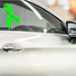 Non-Hodgkin lymphoma awareness ribbon vinyl sticker on car window, neon green