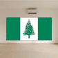 Norfolk Island flag sticker with green and white stripes and pine tree emblem