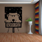 North Pole bear decal: black square with tan bear face, stars, and 'NORTH POLE' sign