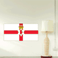 Northern Ireland flag sticker, rectangular, red white cross and crown crest