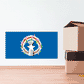 Northern Marianas flag sticker, rectangular blue design with wreath and white star emblem