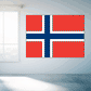 Norway flag sticker with red field, white border, and dark blue cross
