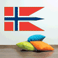 Norway flag sticker in a right-pointing, banner shape