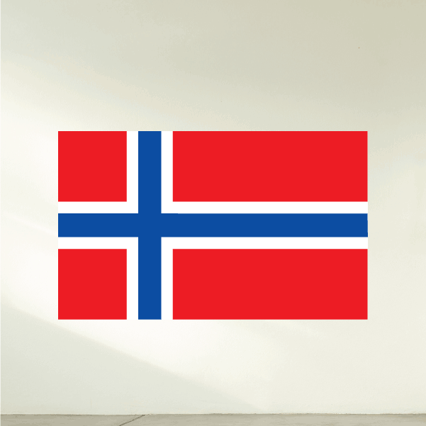 Norway flag sticker with red-white-blue cross design