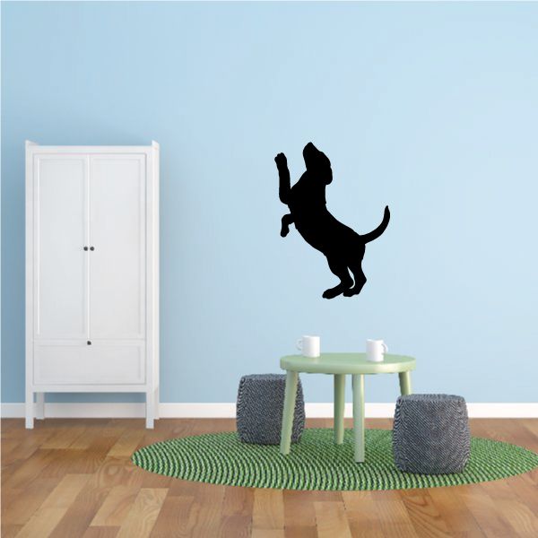 Puppy wall decal with black nosing puppy silhouette