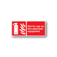 Red warning sticker: not for use on live electrical equipment, with flame icon.